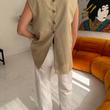 Stunning button back vest in beige