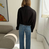 Bomber jacket in Brown herringbone