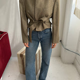 Belted blazer in Beige