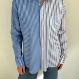 Contrasted shirt in blue and pink tones