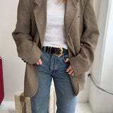 Beige textured Blazer