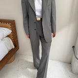 Pale stone grey suit
