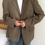 Stunning contrasted blazer in houndstooth and plaid