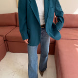 Bright green wool blazer