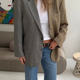 Contrasted blazer in blue checkered and mustard plaid   (Express shipping)