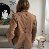 Terracota brown button back blazer