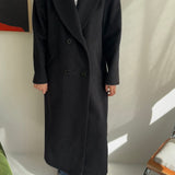 Heavy wool double breasted dark grey