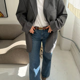 Grey pinstriped Dior blazer