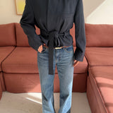 Belted blazer in Blue