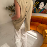 Stunning button back vest in beige