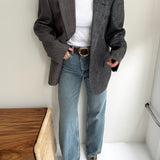 Silk grey and brown contrasted blazer