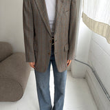 Checkered cashmere and wool piece