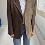 Contrasted blazer in Brown checkered and pale brown  (Express shipping)