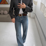 Checkered grey bomber jacket