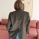 Dark green double-breasted Button back blazer