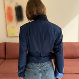 Blue checkered Belted blazer