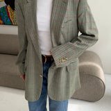 Stunning herringbone blazer with colourful stripes
