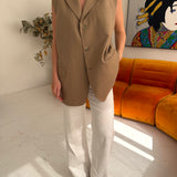 Stunning button back vest in Taupe/beige
