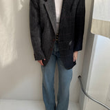 Grey tweed contrasted blazer