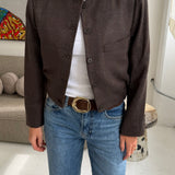 Bomber jacket in brown structured