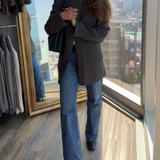 Stunning high neck collarless jacket