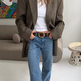Vintage Burberry blazer in plaid with green and brown tones