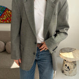 Grey herringbone blazer