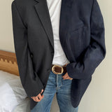 Grey and blue toned contrasted blazer