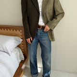 Contrasted blazer in green tones