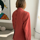 Coral button back blazer