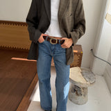 Contrasted blazer in pale brown checkered and dark brown speckered (Express shipping)
