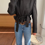 Belted blazer in Dark browns