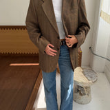 Contrasted blazer in brown houndstooth mix (Express shipping)