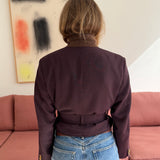 Belted blazer in Burgundy