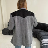 Riding jacket grey herringbone blazer