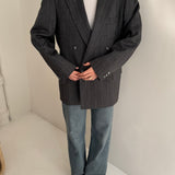 Grey double breasted blazer