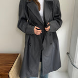 Dark grey trench coat