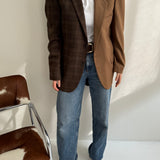 Contrasted blazer in brown tones