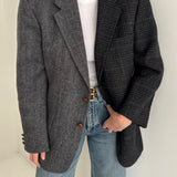 Grey tweed contrasted blazer