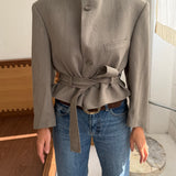 Belted blazer in Sand (Ready to ship)