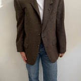 Contrasted blazer in brown and khaki tones