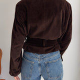 Belted blazer in Brown Corduroy