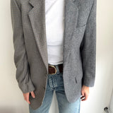 Contrasted blazer in pale blue and grey tones