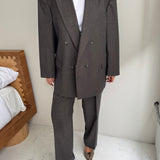 Double breasted grey suit