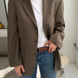 Taupe button back blazer