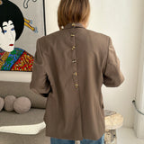 Taupe button back blazer