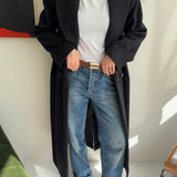 Heavy wool double breasted dark grey