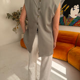 Stunning button back vest in pale grey