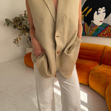 Stunning button back vest in beige