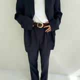 Dark blue pinstriped suit Dior suit